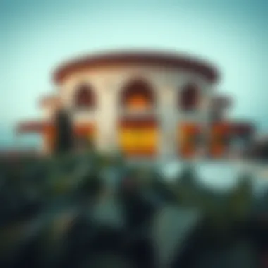 The unique architectural features of the cultural center on Alnoor Island