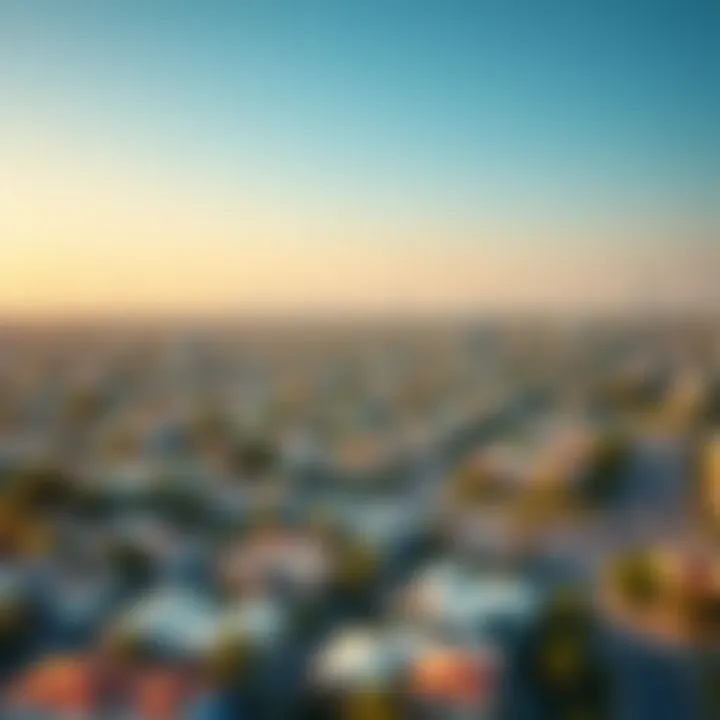 Aerial view of different neighborhoods in Dubai illustrating varying property values