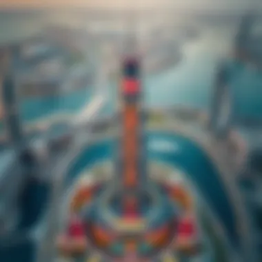 Prime Location of Bugatti Tower in Dubai Aerial view highlighting the location and surroundings of Bugatti Tower