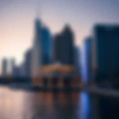Dubai skyline with real estate