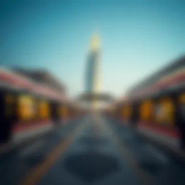 Access Point to Palm Jumeirah via Dubai Metro Dubai Metro station leading towards Palm Jumeirah