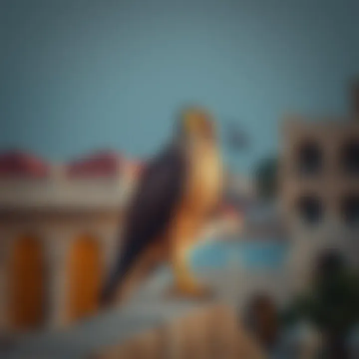 A majestic falcon perched, symbolizing strength and resilience