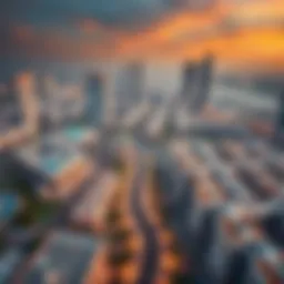 Aerial view of Al Rawdah showcasing its modern infrastructure