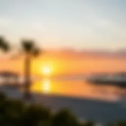 Serene view of Alkhan Beach at sunset