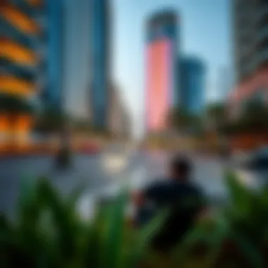 Vibrant Lifestyle in Business Bay Business Bay area showcasing the vibrant lifestyle surrounding Prism Tower