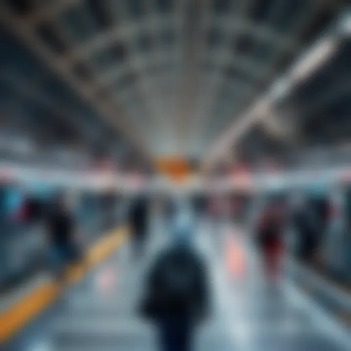 Metro station bustling with commuters