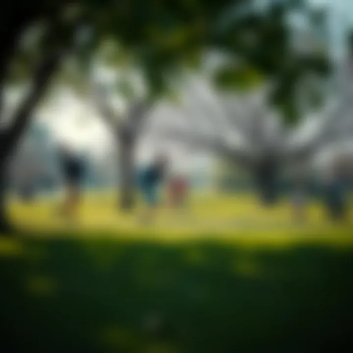 Visitors engaging in various outdoor activities within the park's expansive landscape
