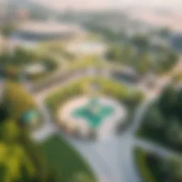 Aerial view of Mushrif Park showcasing lush greenery and recreational areas
