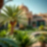 A panoramic view of Nad Al Hammar Gardens showcasing lush greenery and diverse plant life