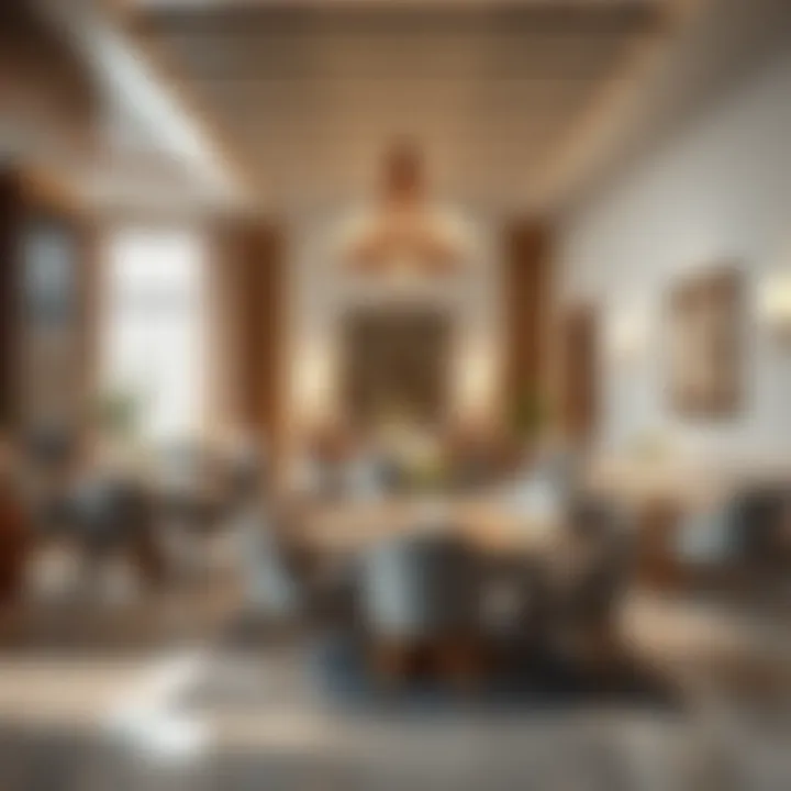An inviting dining area featuring exquisite dining tables and chairs.