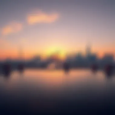A panoramic view of Dubai's skyline at sunset