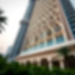 Intricate design of a palace tower in Dubai showcasing modern architecture
