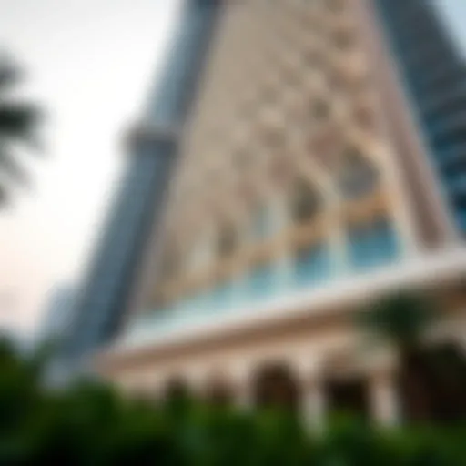 Intricate design of a palace tower in Dubai showcasing modern architecture