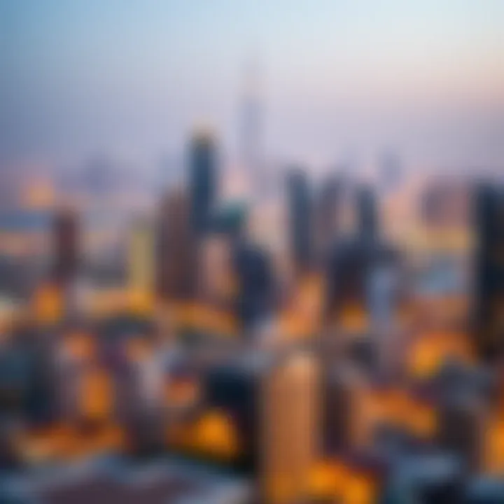 Panoramic view of Dubai's skyline featuring palace towers