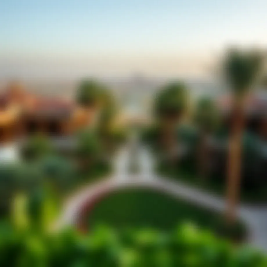 Scenic view of the park showcasing lush greenery and pathways