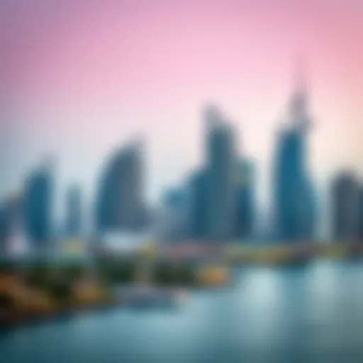 Stunning skyline view of Jumeirah Bay showcasing distinctive architecture