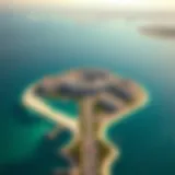 Aerial view of Palm Jumeirah showcasing its unique shape and luxury resorts