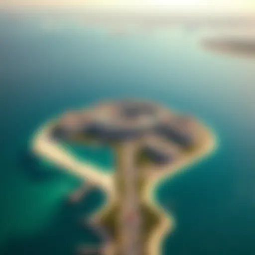Aerial view of Palm Jumeirah showcasing its unique shape and luxury resorts
