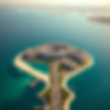 Stunning Aerial View of Palm Jumeirah Aerial view of Palm Jumeirah showcasing its unique shape and luxury resorts