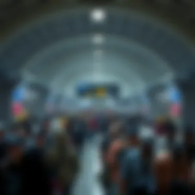 Crowd at Dubai Metro Station Crowd at a Dubai Metro station during peak hours