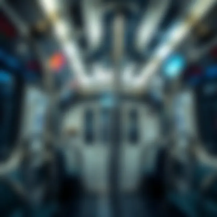 Inside view of a Dubai Metro train during operation