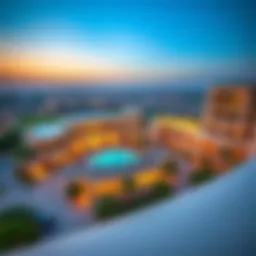 Aerial view of The Terraces Meydan highlighting its unique architecture