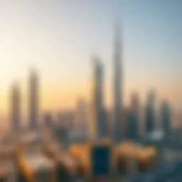 Aerial view of Dubai's skyline highlighting iconic skyscrapers