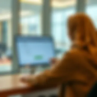Navigating the Visa Application Portal Person navigating online application portal